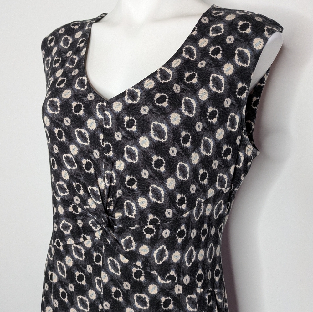 Nic & Zoe Black White Blue Abstract Sleeveless Knee Length Dress LP - Picture 2 of 8